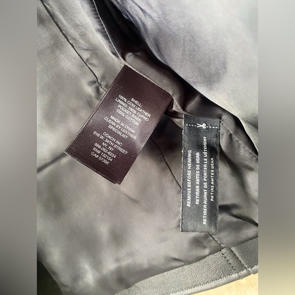 NWT Coach Outlet Black Leather Racer Jacket XS Timeless Classic Retail $995 - Picture 4 of 12